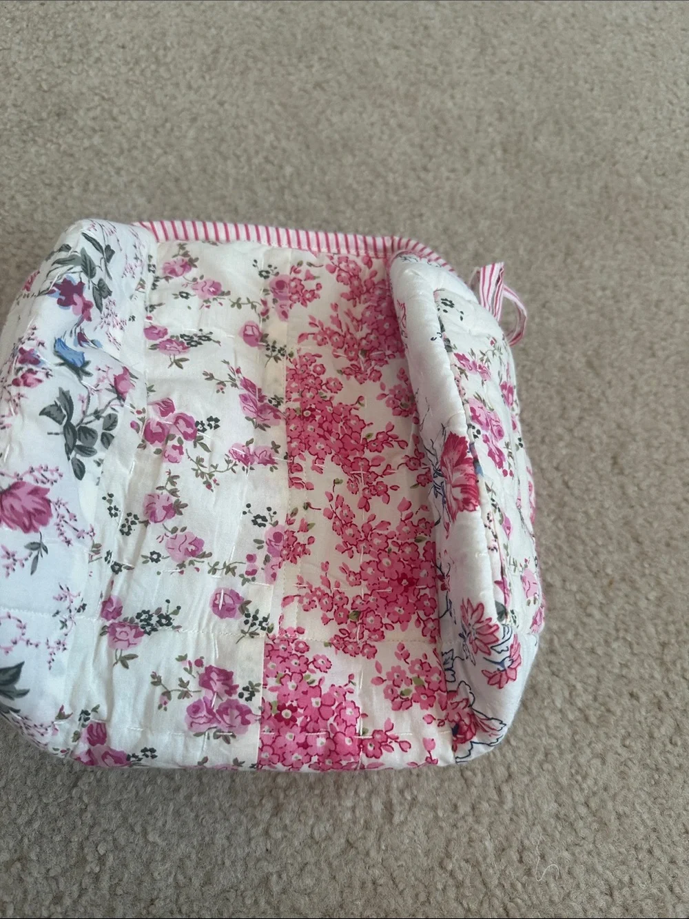 C·B Positano Pink Floral Quilted Travel Cosmetic Bag